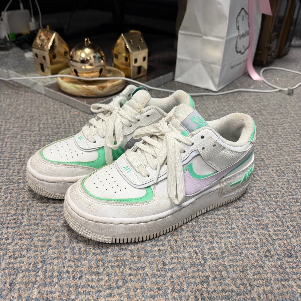 Nike Air Force 1 with Mint and Lilac Accents